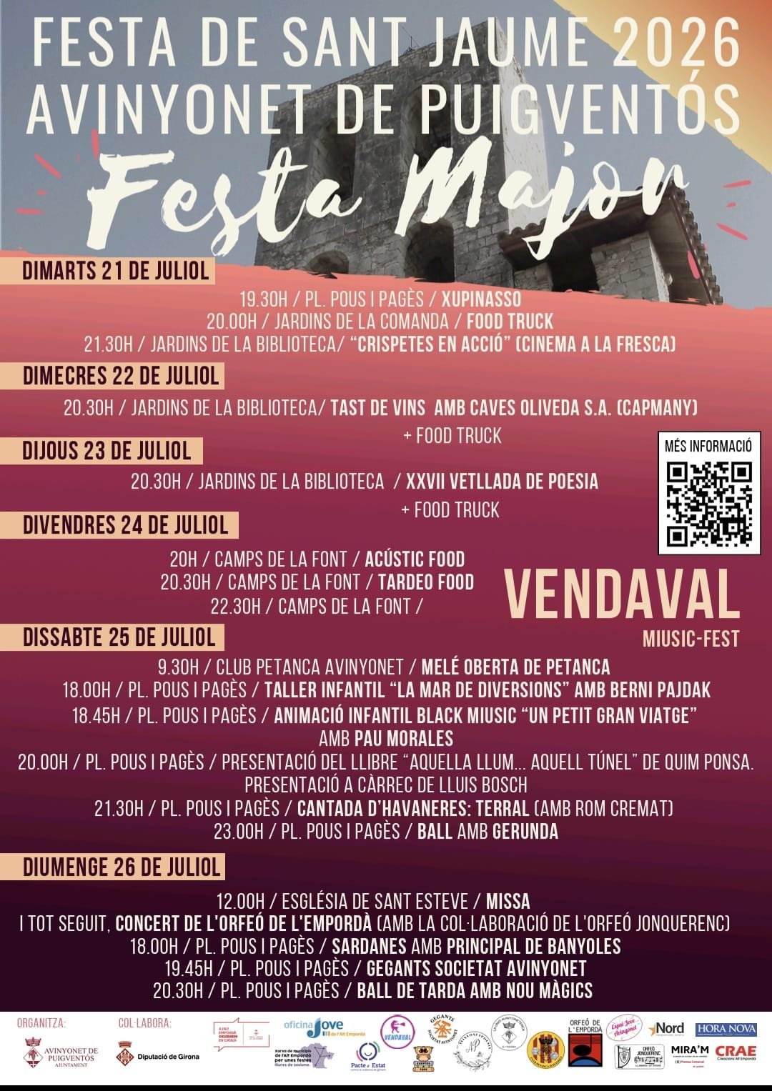 Festa Major de Sant Jaume d'Avinyonet de Puigventós 2026